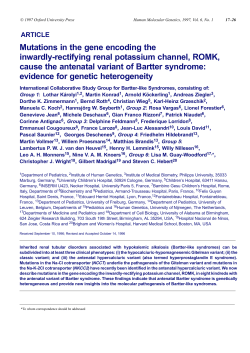 Mutations in the gene encoding the inwardly