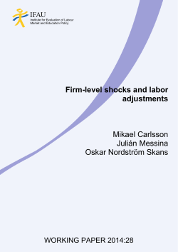 Firm level shocks and labor adjustments, IFAU Working paper 2014:28