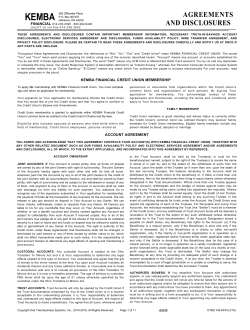 agreements and disclosures - KEMBA Financial Credit Union