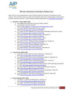 African American Inventors Patent List