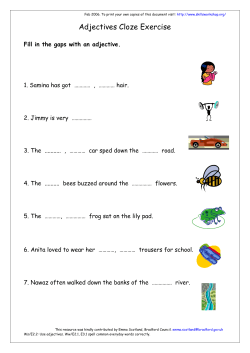 Adjectives cloze exercise