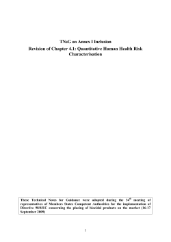 TNsG on Annex I Inclusion Revision of Chapter 4.1