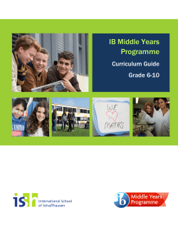 ISSH &ndash; MYP Curriculum guide 2014-2015
