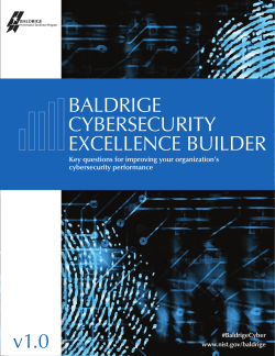 Baldrige Cybersecurity Excellence Builder v1.0