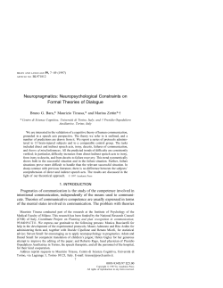 Neuropragmatics: Neuropsychological Constraints on