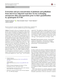 Extraction and pre-concentration of platinum and palladium from