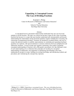 Unpacking A Conceptual Lesson: The Case of Dividing Fractions