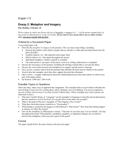 Essay 2: Metaphor and Imagery