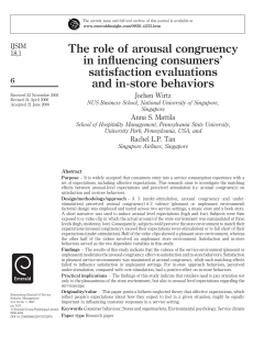 The role of arousal congruency in influencing consumers