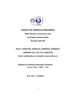 Syllabus for English - MA -