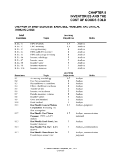 chapter 8 inventories and the cost of goods sold