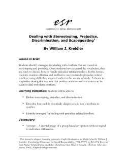 Dealing with Stereotyping, Prejudice, Discrimination, and