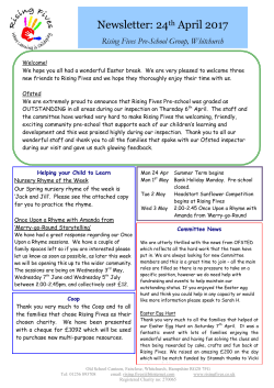 Newsletter: 24th April 2017