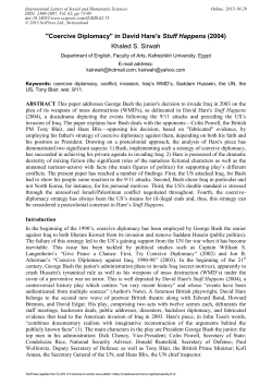 "Coercive Diplomacy" in David Hare`s Stuff Happens (2004) Khaled