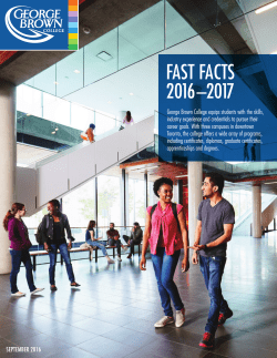George Brown College Fast Facts 2016-2017