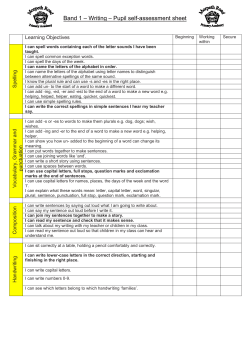 Band 1 Writing Targets