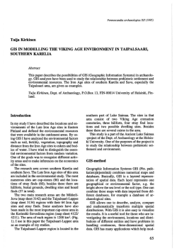 gis in modelling the viking age environment in taipalsaari, southern