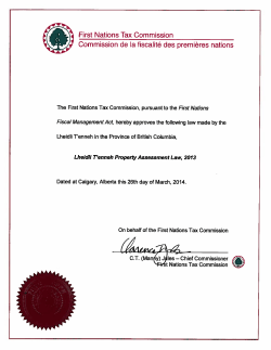 First Nations Tax Commission Commission de (a fiscalit&eacute; des