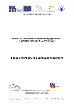 Songs and Poetry in a Language Classroom - neflt