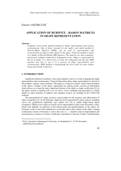 application of hurwitz &ndash; radon matrices in shape representation