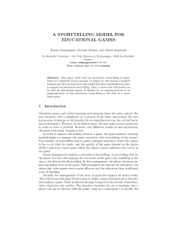 a storytelling model for educational games