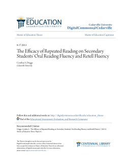 The Efficacy of Repeated Reading on Secondary Students` Oral