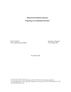 Historical Prediction Markets: Wagering on Presidential Elections