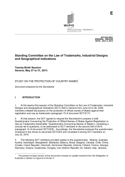 Study on the Protection of Country Names