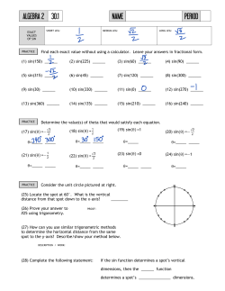Find each exact value without using a calculator. Leave your