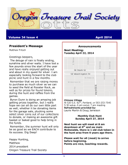 April - Oregon Treasure Trail Society