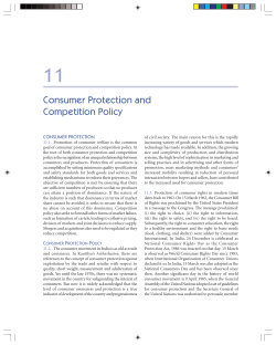 Consumer Protection and Competition Policy