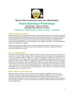 Super Saturdays Workshops