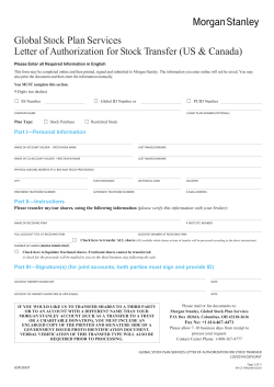 Global Stock Plan Services Letter of Authorization