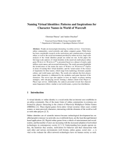 Naming Virtual Identities: Patterns and
