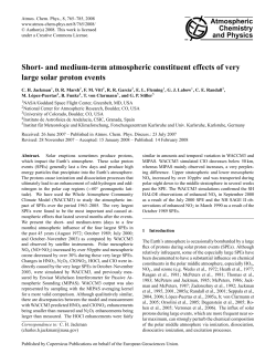 Short- and medium-term atmospheric constituent effects of very