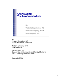 Chart Audits: The how`s and why`s
