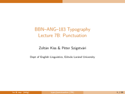 Punctuation - ELTE / SEAS