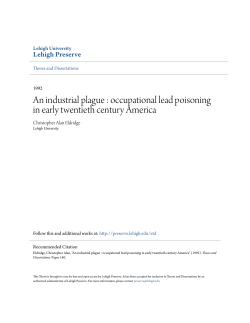 An industrial plague : occupational lead