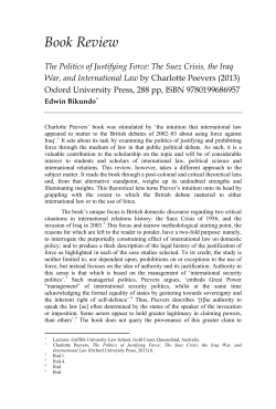 The Suez Crisis, the Iraq War, and International Law