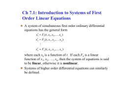 Ch 7.1: Introduction to Systems of First Order Linear Equations