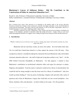 Did Blackstone Contribute to the Construction of Ethics in