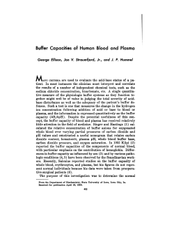 Bul+er Capacities of Human Blood and Plasma
