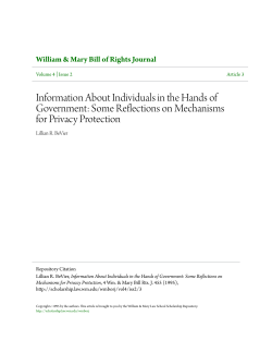 Information About Individuals in the Hands of Government: Some