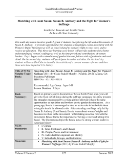 Marching with Aunt Susan: Susan B. Anthony and the Fight for