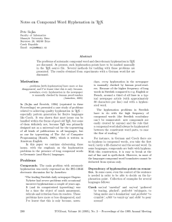 Notes on Compound Word Hyphenation in TEX
