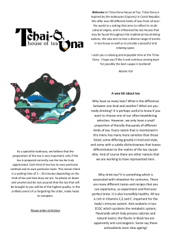 A wee bit about tea Why have so many teas? - Tchai-Ovna