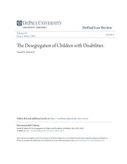The Desegregation of Children with Disabilities