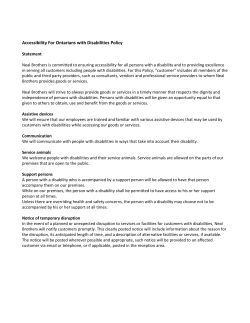 Accessibility For Ontarians with Disabilities Policy