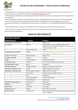 PALM OIL FREE PRODUCTS