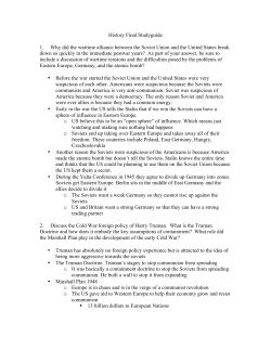 History Final Studyguide 1. Why did the wartime alliance